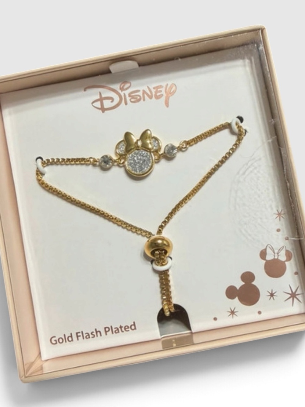 Minnie Mouse Glitter Crystal Lariat Bracelet